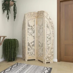 Eclectic Wood Room Divider Screen White - Olivia & May -Baxton Studio Sale Shop GUEST e7bfb71c bf8e 47b6 9fdc 6332cec4cc2d