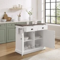 Shoreline Kitchen Island White/Dark Brown - Crosley -Baxton Studio Sale Shop GUEST e87479dd 4b6e 4b6b 8d1f 1e291a9e6222