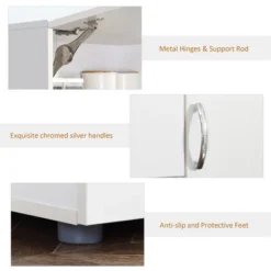 HOMCOM 66" Buffet With Hutch, Freestanding Kitchen Pantry With 2 Large Cabinets, 1 Pull Up Cabinet, 3 Drawers & Wide Countertop, White 8 HOMCOM 66" Buffet With Hutch, Freestanding Kitchen Pantry With 2 Large Cabinets, 1 Pull Up Cabinet, 3 Drawers & Wide Countertop, White -Baxton Studio Sale Shop GUEST e88114fb ec7a 4780 8bb0 d8c7d31a12de