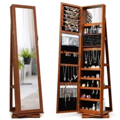 Costway 360degree Rotatable Jewelry Cabinet 2-in-1 Lockable Mirrored Organizer -Baxton Studio Sale Shop GUEST e8c519bb d19e 4a33 aad2 1fefe023e481