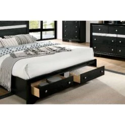 Queen Wetherby 2 Drawer Footboard Platform Bed Black - MiBasics -Baxton Studio Sale Shop GUEST e8dfc85e f0e9 48df bcc7 c409c3000db8