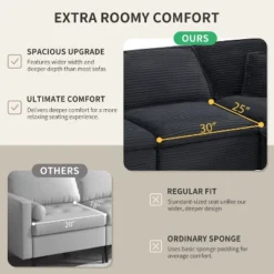 142'' U-Shaped Modular Sectional Sofa, Luxury Fully Compressed Couch With Ottomans & Cloud-Like Cushions - ModernLuxe -Baxton Studio Sale Shop GUEST e8eba8f6 63f3 438b 9914 d1b9c87ce956