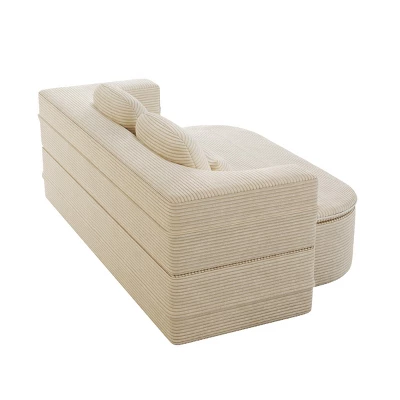 75'' Convertible Sofa Bed,2-in-1 Foldable Sleeper Sofa With Blanket And Pillows,Corduroy Chaise Lounge Sofa For Living Room-Maison Boucle 6 75'' Convertible Sofa Bed,2-in-1 Foldable Sleeper Sofa With Blanket And Pillows,Corduroy Chaise Lounge Sofa For Living Room-Maison Boucle - Image 6