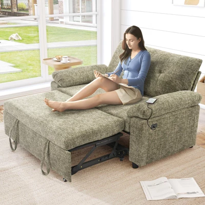 Dyonery 3-in-1 Convertible Sofa Bed, Pull Out Sleeper Sofa With Adjustable Backrest 9 Dyonery 3-in-1 Convertible Sofa Bed, Pull Out Sleeper Sofa With Adjustable Backrest - Image 9