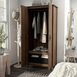 Andreasson Wardrobe Closet Distressed Walnut - HOMES: Inside + Out -Baxton Studio Sale Shop GUEST e9acbf75 7be1 4c2d bac9 bc14aacdf153