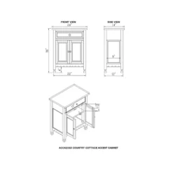 1-drawer Storage Cabinet Hardwood White - Alaterre Furniture -Baxton Studio Sale Shop GUEST ea08d6da d0fd 4f69 9670 57d50a55a208