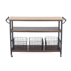 Lancashire Wood & Metal Kitchen Cart Brown - Baxton Studio -Baxton Studio Sale Shop GUEST ea66c616 8c9c 41e5 9905 b16fae7deb65