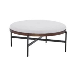 Christopher Knight Home Crestholm Modern Upholstered Round Ottoman With Iron Leg -Baxton Studio Sale Shop GUEST ea8c36df 4863 49a5 bbbc 1793d0bbeb8f