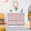 Sorbus Drawer Fabric Dresser For Bedroom Pink