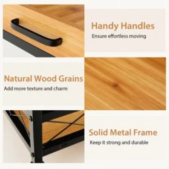 Costway 3-Tier Kitchen Cart Island Rolling Rack Serving Trolley Detachable Top & Glass Holder -Baxton Studio Sale Shop GUEST eaba7631 7406 4408 8690 6b1b07ce9c3a