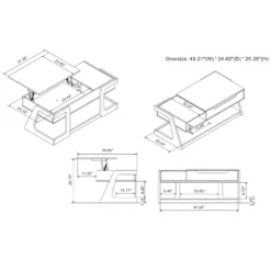 49" Castleridge Modern Lift Top Coffee Table White/Black - MiBasics: Adjustable Height, Tempered Glass, Storage Shelf 29 49" Castleridge Modern Lift Top Coffee Table White/Black - MiBasics: Adjustable Height, Tempered Glass, Storage Shelf -Baxton Studio Sale Shop GUEST eb86ad43 f11a 4021 868b 0d2ca2555261