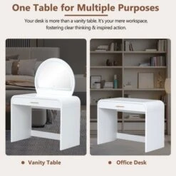 40"W Dressing Table Vanity Table Makeup Table With Touch Screen Lighted Mirror And Large Drawe - ModernLuxe 14 40"W Dressing Table Vanity Table Makeup Table With Touch Screen Lighted Mirror And Large Drawe - ModernLuxe -Baxton Studio Sale Shop GUEST ebba7c5a 9b1a 493a a0ff 7b8caa5180db