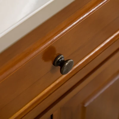 HOMCOM Triple-Cabinet Double-Drawer Kitchen Island With Storage, Butcher Block Island With Stainless Steel Top, Spice & Towel Rack, Brown Wood Finish 4 HOMCOM Triple-Cabinet Double-Drawer Kitchen Island With Storage, Butcher Block Island With Stainless Steel Top, Spice & Towel Rack, Brown Wood Finish - Image 4