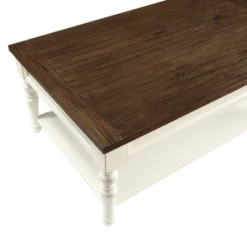 Steve Silver Co. Joanna Coffee Table Ivory/Mocha : Farmhouse Style, Rubberwood Frame, MDF Veneer Top -Baxton Studio Sale Shop GUEST ec236438 8a47 4bc4 a05c 24912540868a
