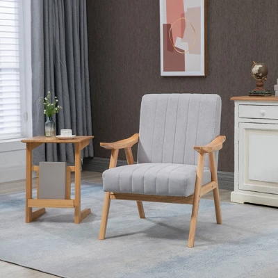 HOMCOM Accent Chair With Softness & Support, Upholstered Arm Chair For Living Room Furniture, Comfy Chair For Bedroom, Living Room Chair, Pastel Gray 1 HOMCOM Accent Chair With Softness & Support, Upholstered Arm Chair For Living Room Furniture, Comfy Chair For Bedroom, Living Room Chair, Pastel Gray