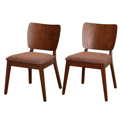 Buylateral Set Of 2 Bernard Curved Panel Back Corduroy Seat Dining Chairs Walnut: Rubberwood Frame, Polyester Upholstery, Spot Clean 1 Buylateral Set Of 2 Bernard Curved Panel Back Corduroy Seat Dining Chairs Walnut: Rubberwood Frame, Polyester Upholstery, Spot Clean