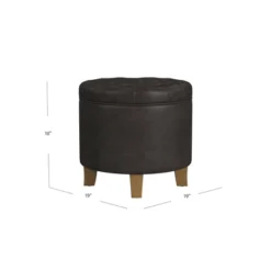 Round Storage Ottoman Faux Leather - HomePop -Baxton Studio Sale Shop GUEST ec922e8e 5cb4 4983 8616 f553eed5ced2