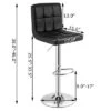 Costway Set Of 4 PU Leather Bar Stool Swivel Bar Chair W/ Adjustable Height