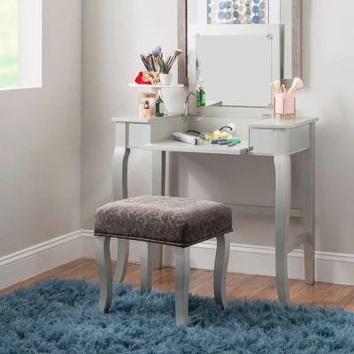 Harper Vanity Set Silver - Linon 12 Harper Vanity Set Silver - Linon - Image 12