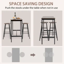 Costway 3 Piece Bar Table Set Pub Table And 2 Stools Counter Kitchen Dining Set -Baxton Studio Sale Shop GUEST ed3094fd 339a 430f 9e28 9aa9d00dae7b