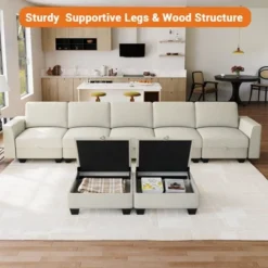 140"Sectional Couch For Living Room, Oversized Modular Sectional Sofa, U Shaped Modular Couch With Storage 11 140"Sectional Couch For Living Room, Oversized Modular Sectional Sofa, U Shaped Modular Couch With Storage -Baxton Studio Sale Shop GUEST edc112be 32d0 4072 98b9 7aaa15113604