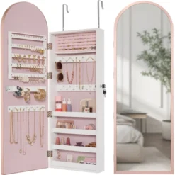 Best Choice Products Door/Wall Mounted Arch Mirror Jewelry Armoire, W/ Metal Frame, Lockable Door -Baxton Studio Sale Shop GUEST eddc05c9 087f 4aa3 8278 fb2e54b6ff7e