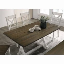 59" Calton Farmhouse Flip Down Top Dining Table Chestnut - HOMES: Inside + Out -Baxton Studio Sale Shop GUEST ede7b14f ac31 4914 9b52 882baf45d108