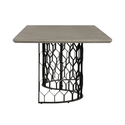 Rectangular Solange Concrete/Metal Dining Table Gray - Armen Living 3 Rectangular Solange Concrete/Metal Dining Table Gray - Armen Living - Image 3