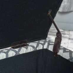 Christopher Knight Home Cleo Storage Ottoman - Geometric Gray: Upholstered Rectangle With Hardwood Frame, 90 Day Warranty -Baxton Studio Sale Shop GUEST eee3f9ae 0c19 4556 ae58 033e23c81fa2