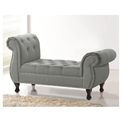 Ipswich Linen Bench Gray - Baxton Studio 2 Ipswich Linen Bench Gray - Baxton Studio - Image 2