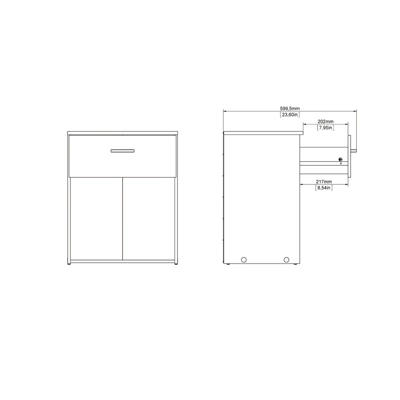 1 Drawer Nightstand In White - Tvilum 7 1 Drawer Nightstand In White - Tvilum - Image 7