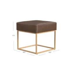 HomePop Small Square Metal Faux Leather Ottoman -Baxton Studio Sale Shop GUEST efd72c7b 6859 470e 9ed5 3d73e4c4f4d1
