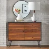 Rodan Mid-Century Modern 1 Door With 3 Drawer Buffet Black/White - Lifestorey