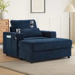 Okak Modern Comfy Chaise Lounge Sleeper Sofa Bed With Movable Storage Ottoman,Upholstered Deep Seat Sofa Couch For Living Room -Baxton Studio Sale Shop GUEST f028e100 86da 4aa6 b86f 4acf531163fe