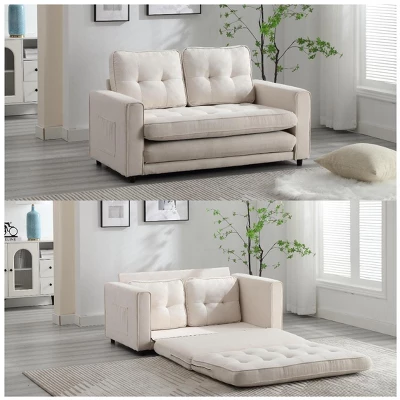 CAVINAS Futon Sofa Bed, Modern Pull Out Couch, Space Saving Loveseat Sofa, Convertible Sofa Bed For Living Room, Bedroom 2 CAVINAS Futon Sofa Bed, Modern Pull Out Couch, Space Saving Loveseat Sofa, Convertible Sofa Bed For Living Room, Bedroom - Image 2