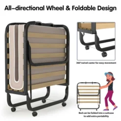 Costway Folding Rollaway Bed Extra Guest W/ Memory Foam Mattress -Baxton Studio Sale Shop GUEST f0d18739 2145 4875 ab9d 4e2d9c8b06b7