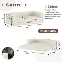 Convertible Corduroy Sleeper Sofa Bed: 3-Seater Futon With King Mattress. No-Assembly Fixed Frame For Living Room, Dorm & Studio.