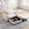 Modular Storage Sofa: Beige Corduroy Deep Seat Couch For Modern Living