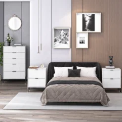 Festivo 3pc Modern Elegance 2 Drawer Nightstands And 5 Drawer Chest Set Off-White -Baxton Studio Sale Shop GUEST f103a446 6a70 45d1 a9f9 39c5f1e9ce0f