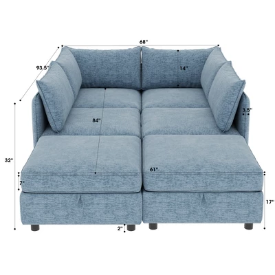 Christopher Knight Home Alvis Modular Chenille Storage U-Sofa 3 Christopher Knight Home Alvis Modular Chenille Storage U-Sofa - Image 3