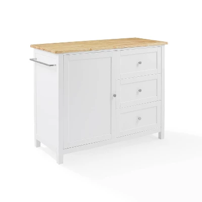 Soren Wood Top Kitchen Island/Cart Natural/White - Crosley 10 Soren Wood Top Kitchen Island/Cart Natural/White - Crosley - Image 10