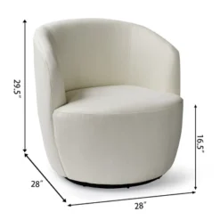 Bella 28'' Seat Width Contemporary Farmhouse,Upholstered Linen Swivel Chair, Armrest 360° Swivel Nursery Chair-The Pop Maison -Baxton Studio Sale Shop GUEST f2018ed8 370b 428c ab3a 004e15f45144