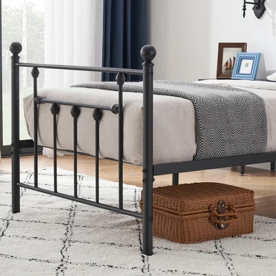 VECELO Twin/Full/Queen Metal Platform Bed Frame With Headboard And Footboard, Industrial Bed Frame, No Box Spring Needed, Storage Space 8 VECELO Twin/Full/Queen Metal Platform Bed Frame With Headboard And Footboard, Industrial Bed Frame, No Box Spring Needed, Storage Space - Image 8
