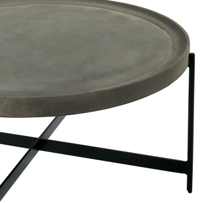 Alaterre Furniture 42" Brookline Round Coffee Table With X-Frame Metal Base 6 Alaterre Furniture 42" Brookline Round Coffee Table With X-Frame Metal Base - Image 6