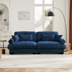 Christopher Knight Home Bernal 93.7" Modern 2 Seat Velvet Round Arm Sofa With Pillows -Baxton Studio Sale Shop GUEST f2afef7e 904e 45e9 b8e8 8281bb40291f