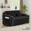 Lycvki Versatile Adjustable Velvet Pull-Out Sleeper Sofa Bed And Side Pockets