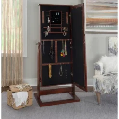 Chiara Cheval Mirror/Jewelry Wardrobe Walnut - Powell Company -Baxton Studio Sale Shop GUEST f303dd2e 82cc 444c 8cea 8432946c2733