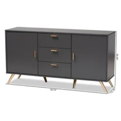 Kelson Wood 2 Door Sideboard Buffet Dark Gray/Gold - Baxton Studio -Baxton Studio Sale Shop GUEST f3869892 b6bb 4681 b9bf 5fb9a31dc871