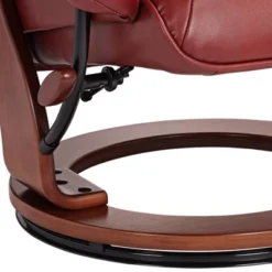 BenchMaster Kyle Ruby Red Faux Leather Recliner Chair Modern Armchair Ottoman Footrest Ergonomic Manual Reclining Swivel For Bedroom Living Room House -Baxton Studio Sale Shop GUEST f3990115 9adb 4884 b85c 7993f672022f