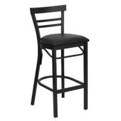 Emma And Oliver Two-Slat Ladder Back Black Metal Restaurant Dining Barstool -Baxton Studio Sale Shop GUEST f3a1f062 f6b8 47e2 a3eb b3756eb00274